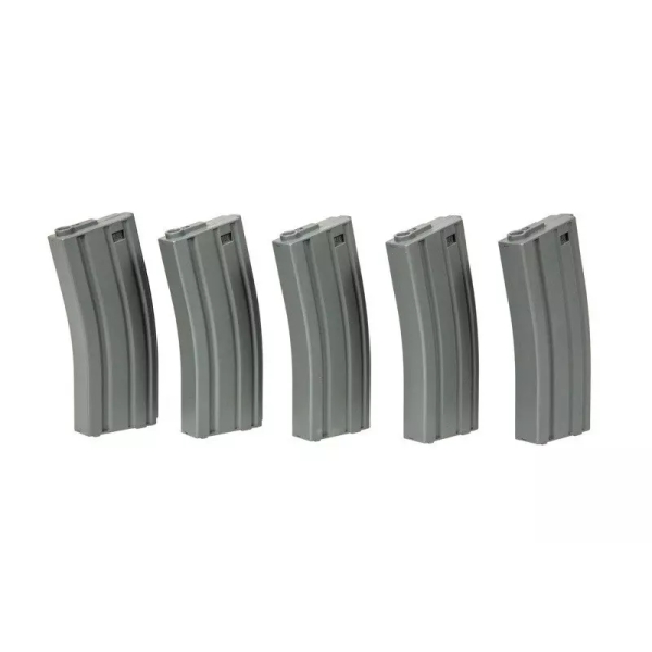 PACK 5X CARICATORE MONOFILARE M4 140 BB - GREY - SPECNA ARMS