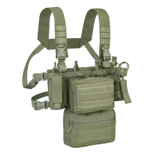 COMBO MINI CHEST RIG 900D POLY MOLLE - OD GREEN - DEFCON 5