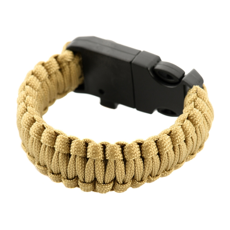 BRACCIALE PARACORD CON ACCIARINO, BUSSOLA E FISCHIETTO - COYOTE - M-TAC - immagine 2